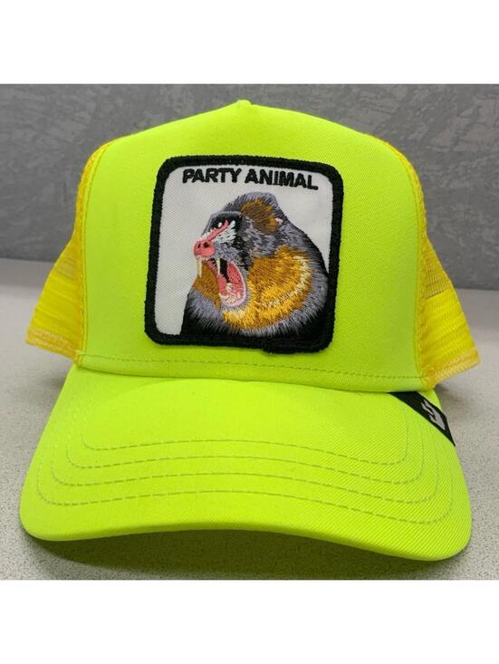 Goorin Bros. Other - Goorin Bros. Adjustable Mesh Back Trucker Hat Party Animal Patch Yellow (used )